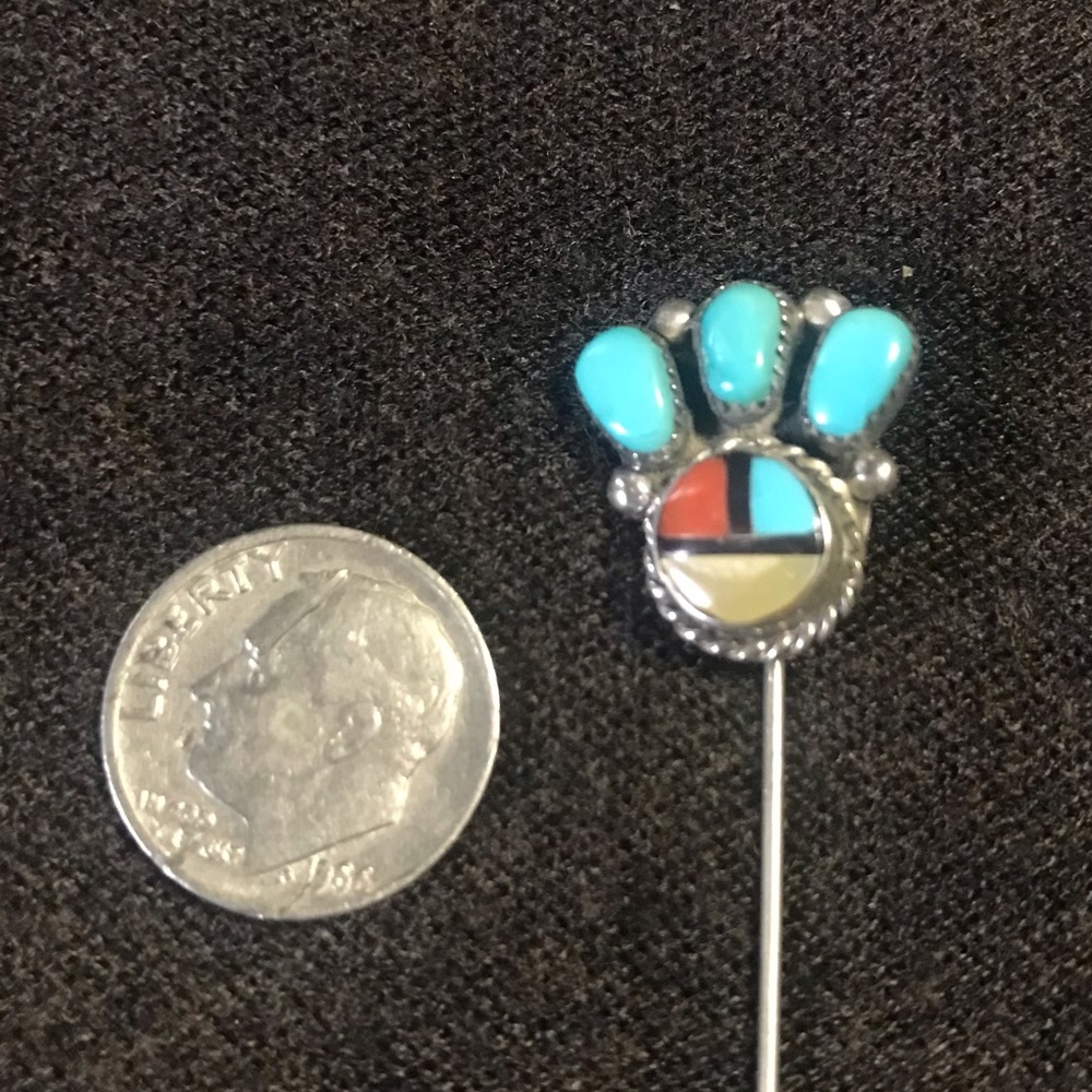 Zuni Sterling silver stick pin “sun god” face
